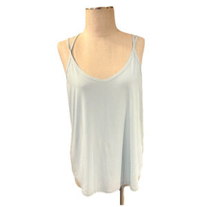 DSG womens Size M strappy movement Tank Cyan Glass Heather NWT